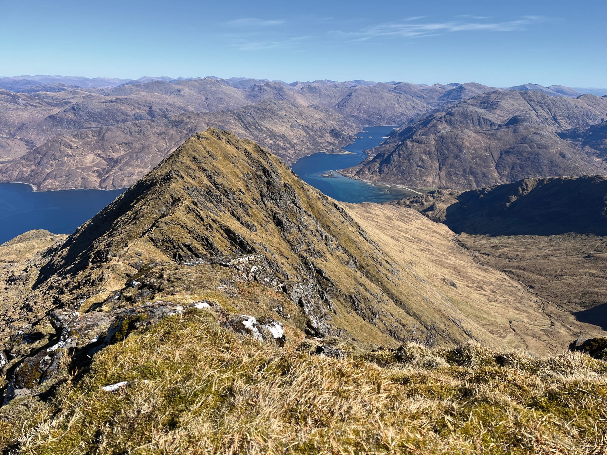 Looking over Stob a' Choire Odhar ridge towards Loch Hourn.