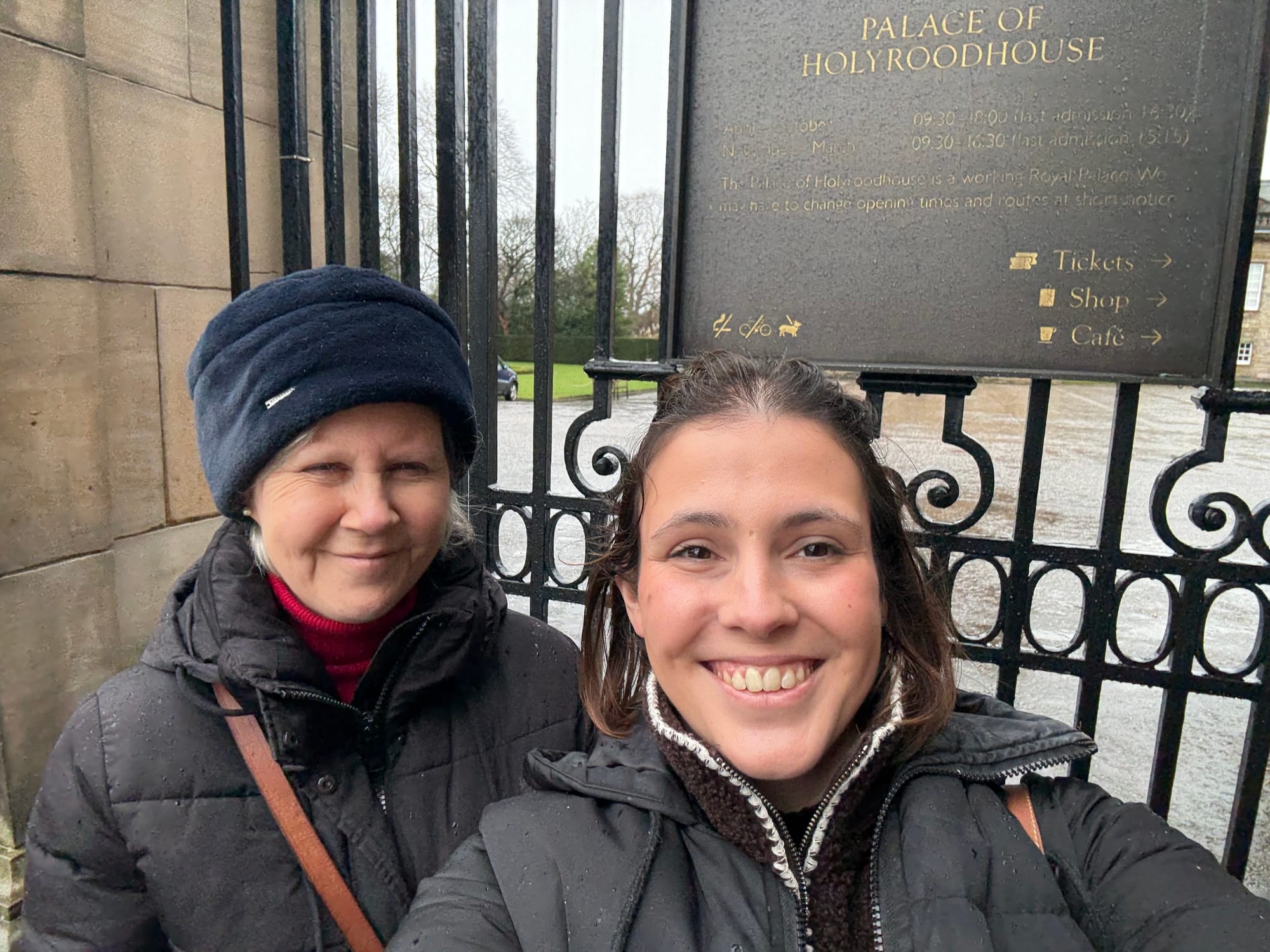 Author Rosemary Goring and journalist Daniella smile for a selfie.
