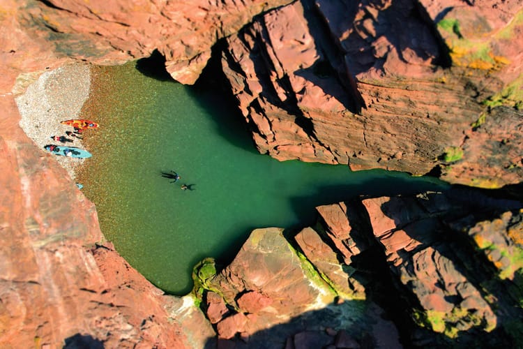 Arbroath's secret sea caves – explored by kayak